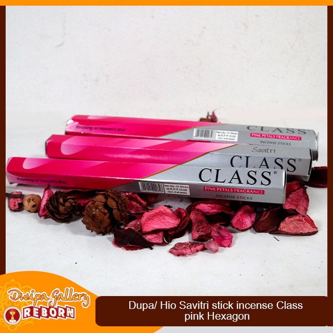 Dupa Hio India Wangi Savitri Class Pink heksagonal 9&quot; @20 sticks