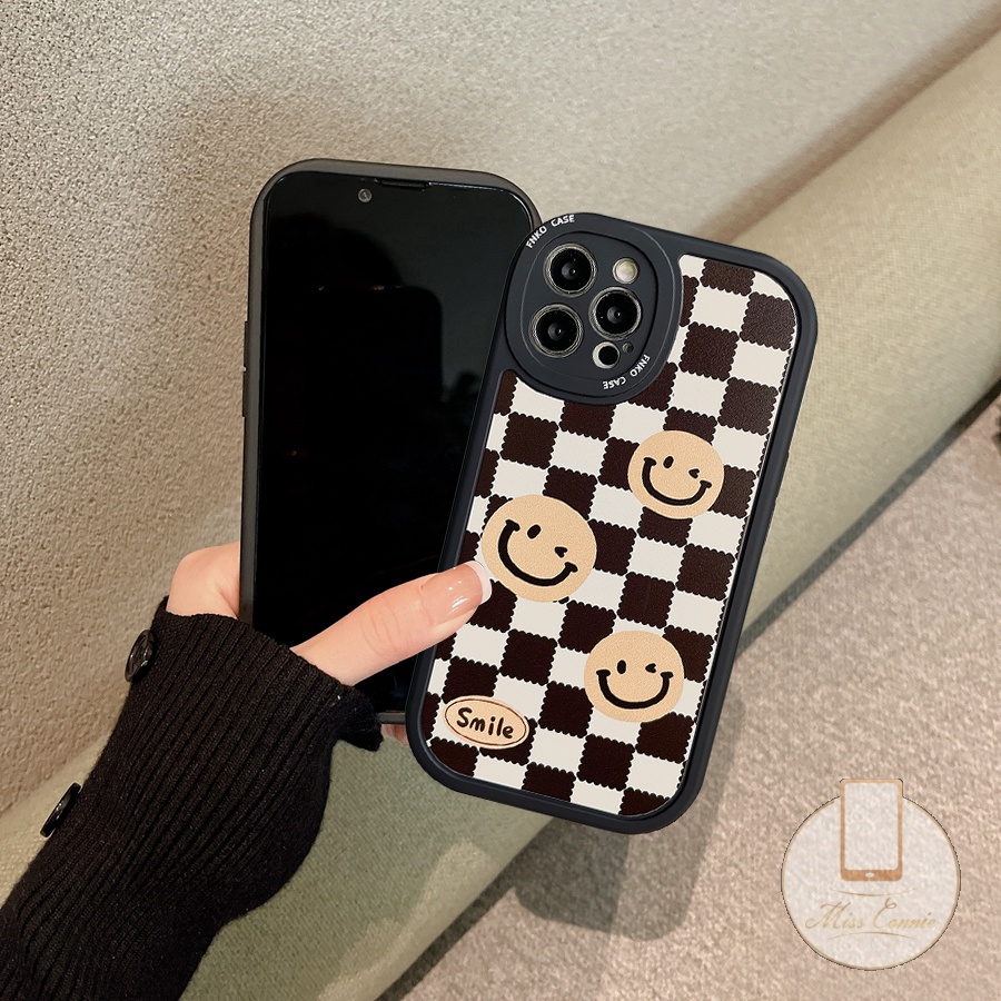 Luxury Kotak-Kotak Beruang Lucu Smiley Soft TPU Case Untuk Samsung A04s A04 A53 A12 A13 A04E A73 A03 A32 A50 A50s A30s A21s A51 A14 A22 A52 A20s A72 A11 A71 A10s A52s A03s A02s A23 A31 A30