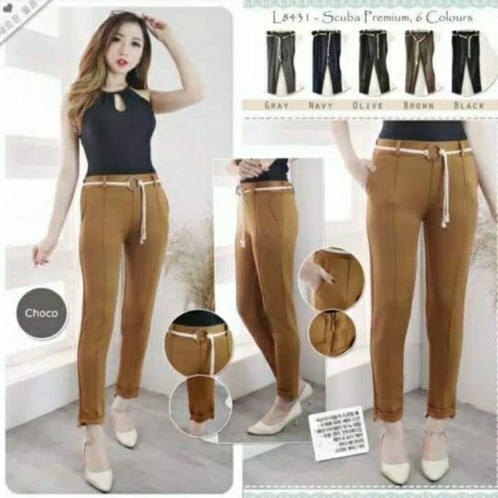(COD) CASSA RING BELT Pants Celana Basic