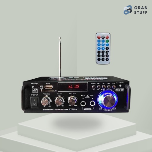 Audio Amplifier Home Theater FM 600W Bluetooth EQ Penjernih Suara 2 Input Microphone Available