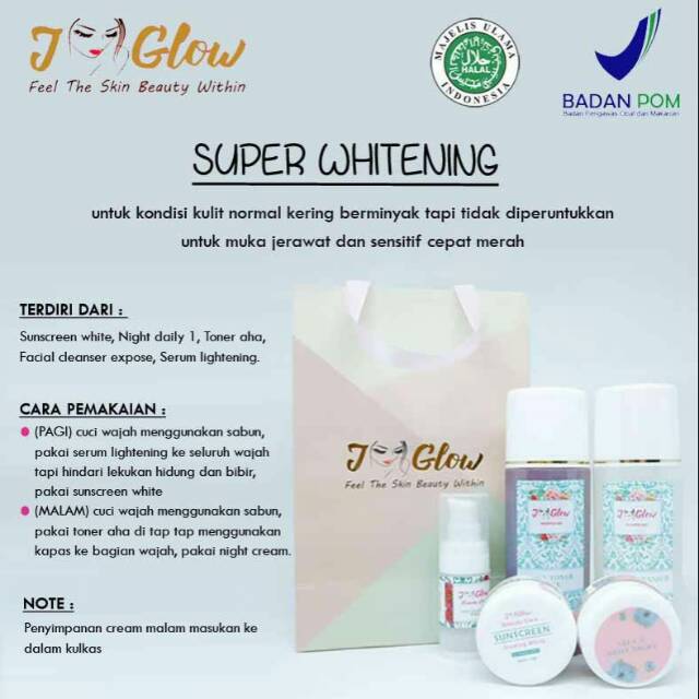 PAKET SUPER WHITENING JGlow / Cream Wajah
