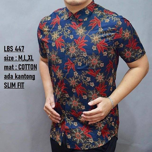 BATIK SUPER KEMEJA PRIA SLIM FIT | BAJU BATIK SLIMFIT LUIGI BATANI LBS 447