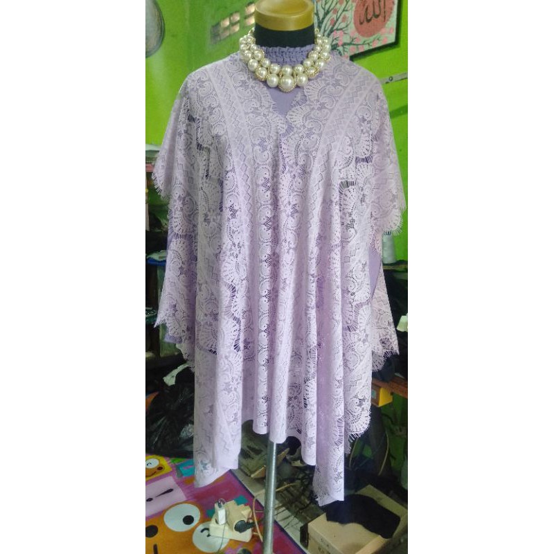 outer brukat.outer batwing brukat lilac.cardi brukat.kebaya simple lilac