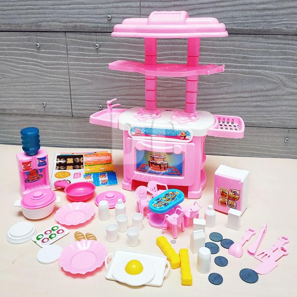 Happy Kitchen Set 105 Pink Aurora Princess Mainan Masak-masakan Peralatan Dapur Mini Berbie