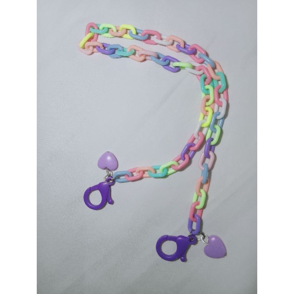 kalung masker rantai pelangi anak  kalung rantai kekinian