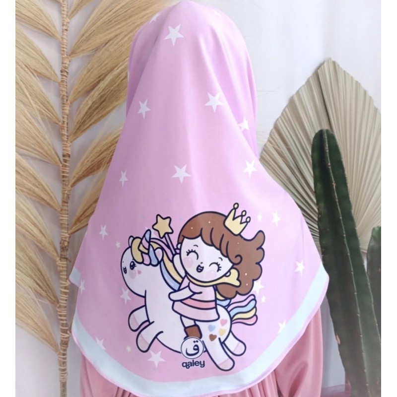 HIJAB INSTANT ANAK UNICORN PRINCESS  , BERGO ANAK , HIJAB PRINTING , HIJAB LUCU