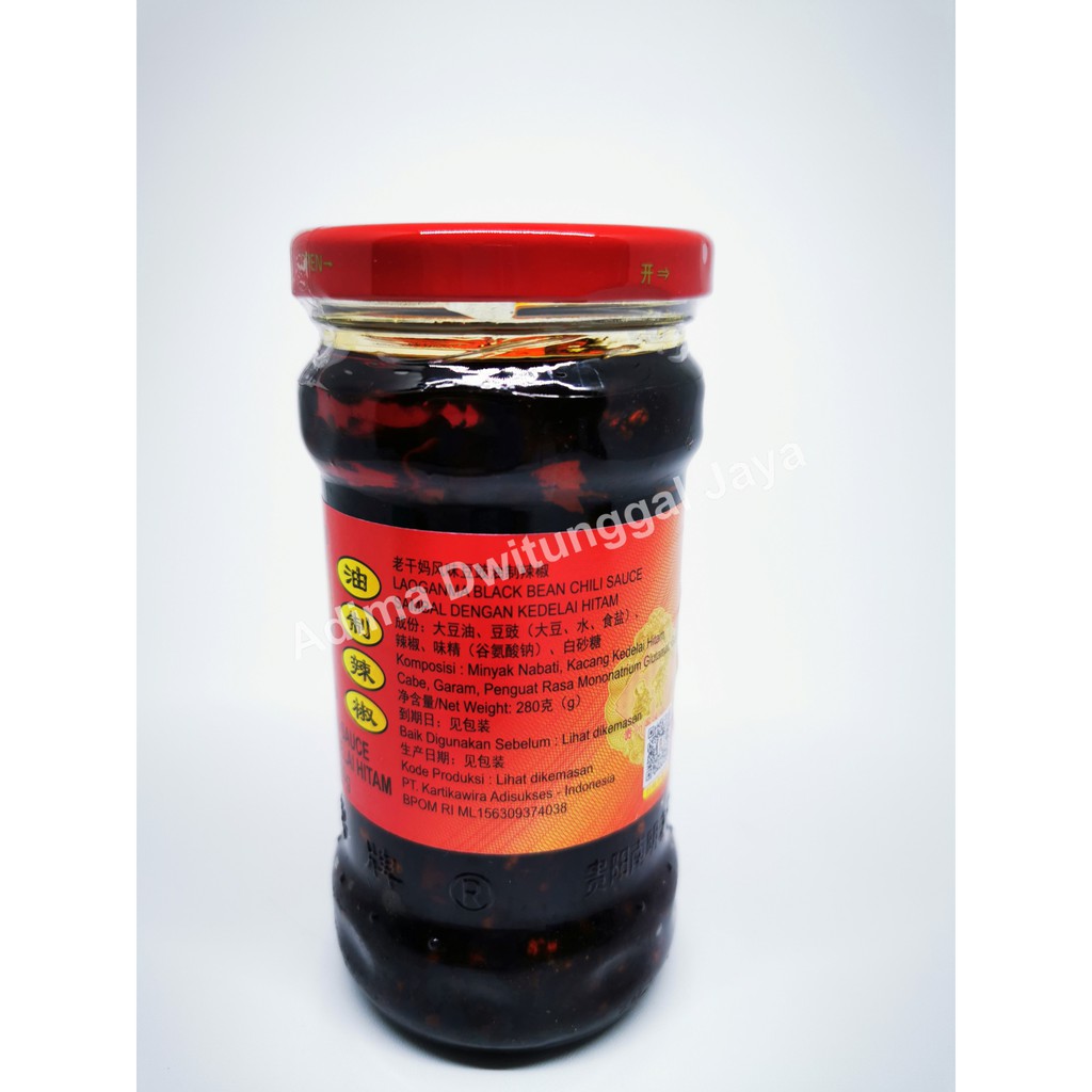 Lao Gan Ma Black Bean Chili Sauce/Laoganma Sambal Kedelai hitam 280gr