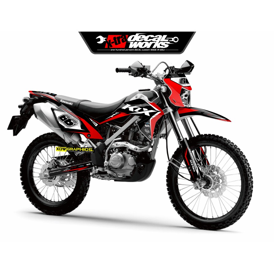 Decal Stiker KLX BF 150 Merah Biru Hijau