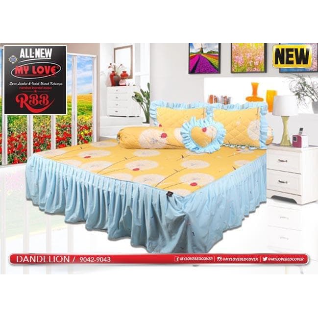 Sprei Rumbai My Love Motif DANDELION uk  180 x 200 Tinggi 30 cm