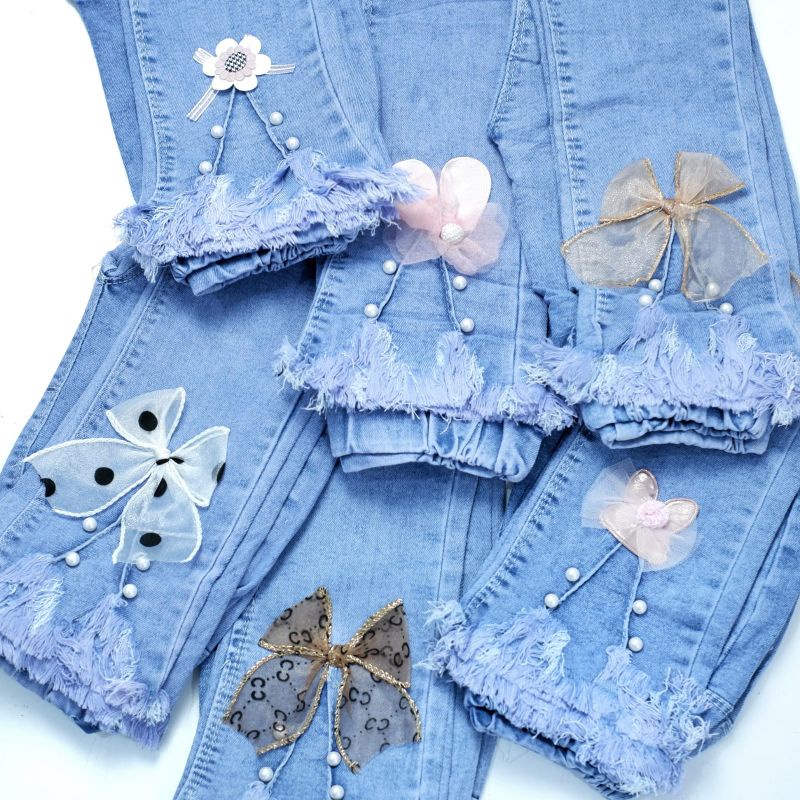 Celana Panjang Jeans Anak Import Perempuan Cewek Mutiara 6 7 8 9 10 Tahun Rawis