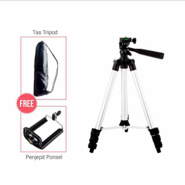 Tripod 1M Tripod 1M Bahan Aluminium + Holder U &amp; Sarung