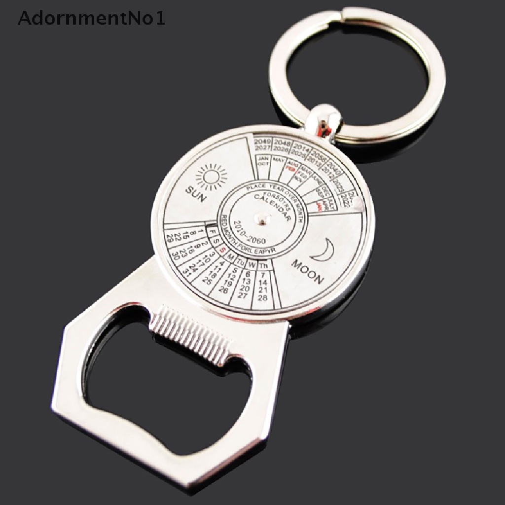 [AdornmentNo1] Silver Color 50 Years Super Perpetual Calendar Key Chains Bottle Opener KeyChain [new]