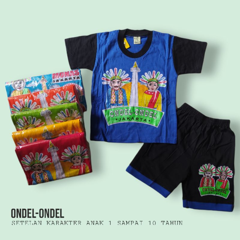 SETELAN ONDEL ONDEL BETAWI | BAJU KAOS ANAK LAKI LAKI DAN PEREMPUAN