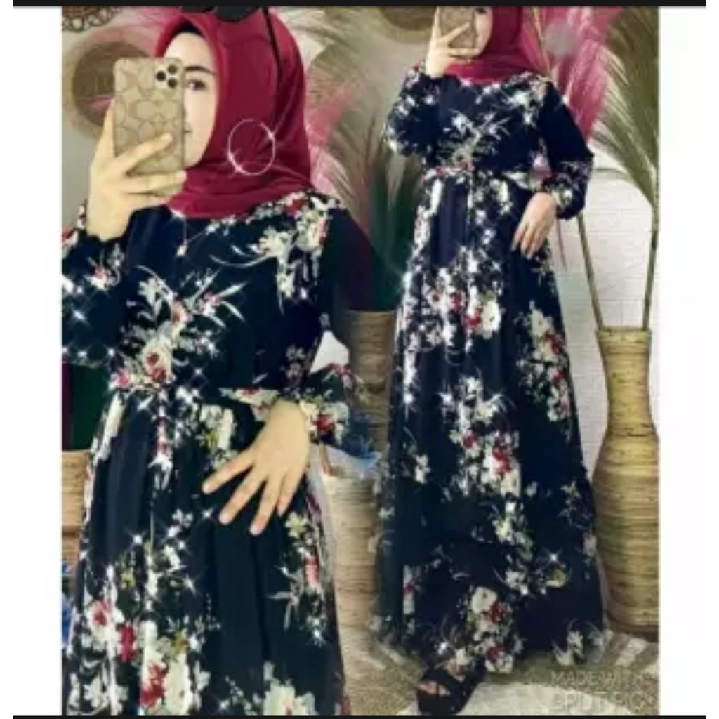 amora maxi ceruty bebydoll /gamis ceruty bebydoll motif terbaru /gamis ceruty bangkok