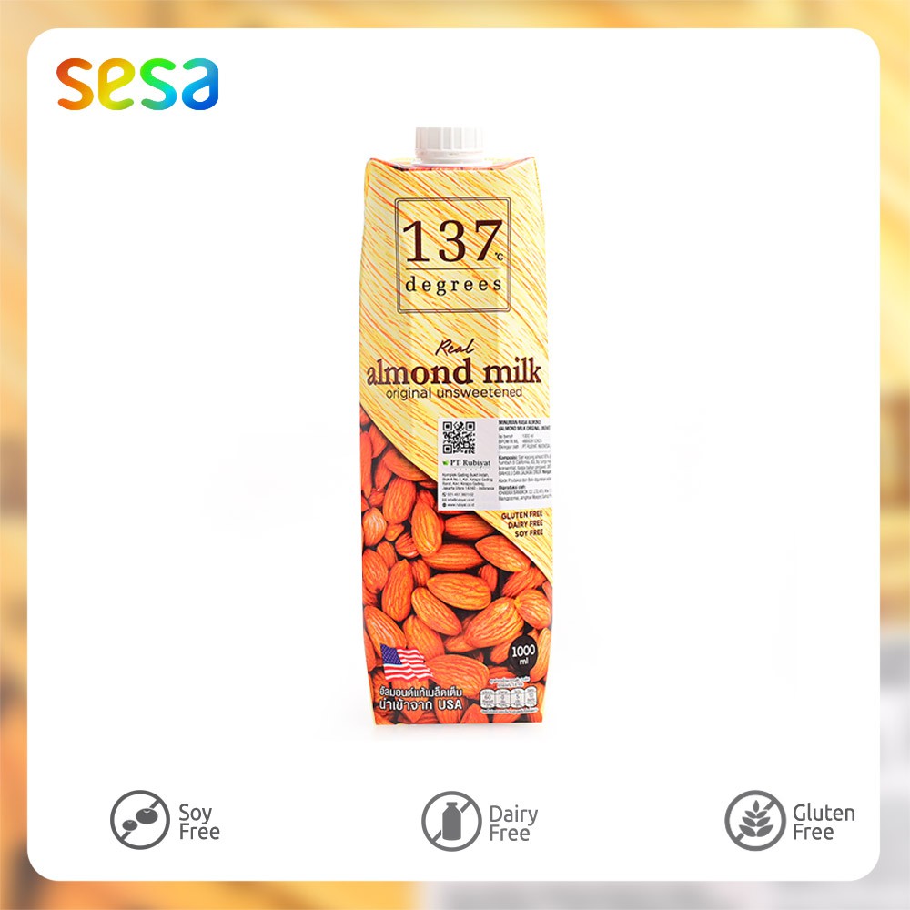 

137 DEGREES Almond Milk Unsweetened 1 Liter - Tanpa Pengawet