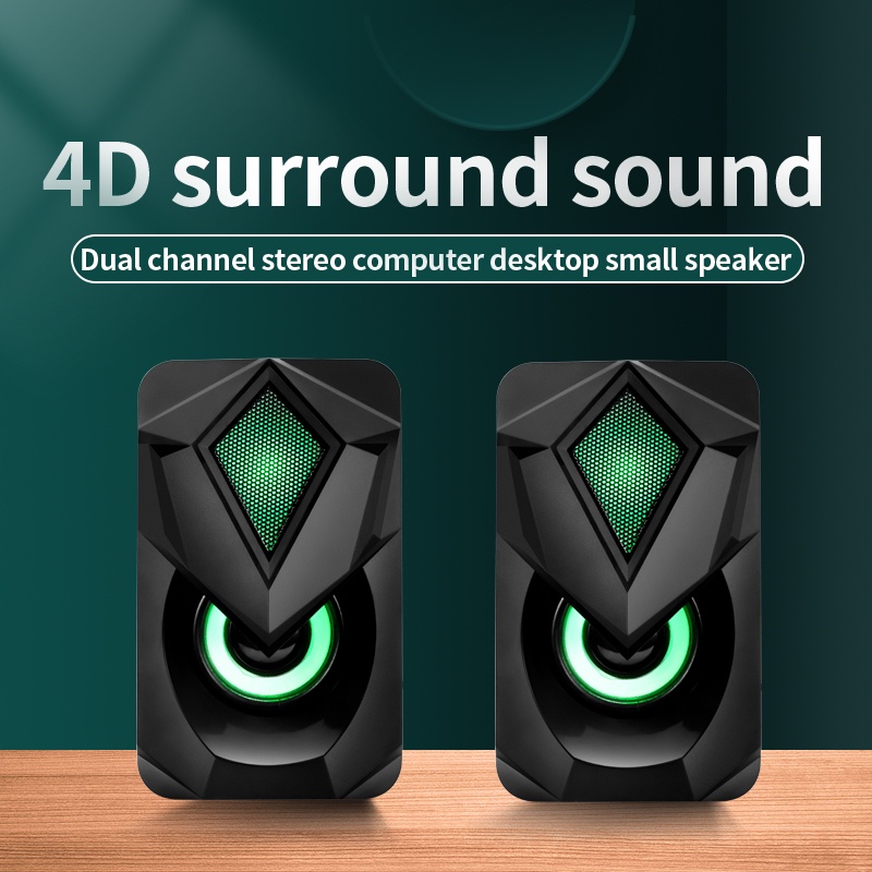 Speaker RGB Speaker Komputer Laptop PC HP Speker Gaming Stereo Super Bass 2.0 Channel Speaker USB Mini Multimedia