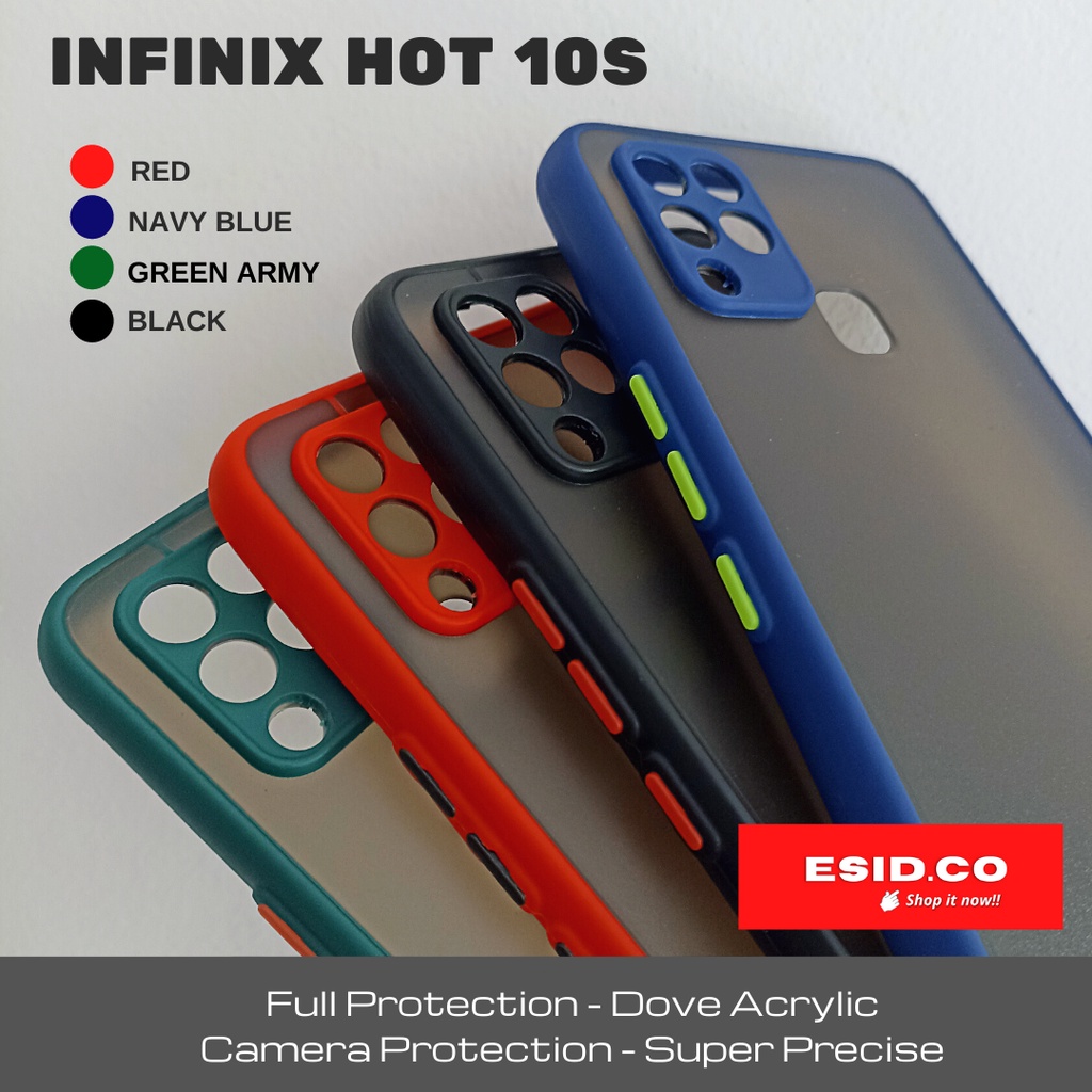 Bumper Case Infinix Hot 10s 10 Akrilik Dove Matte + 360 Ring Camera Protection Best Seller Hits 2020