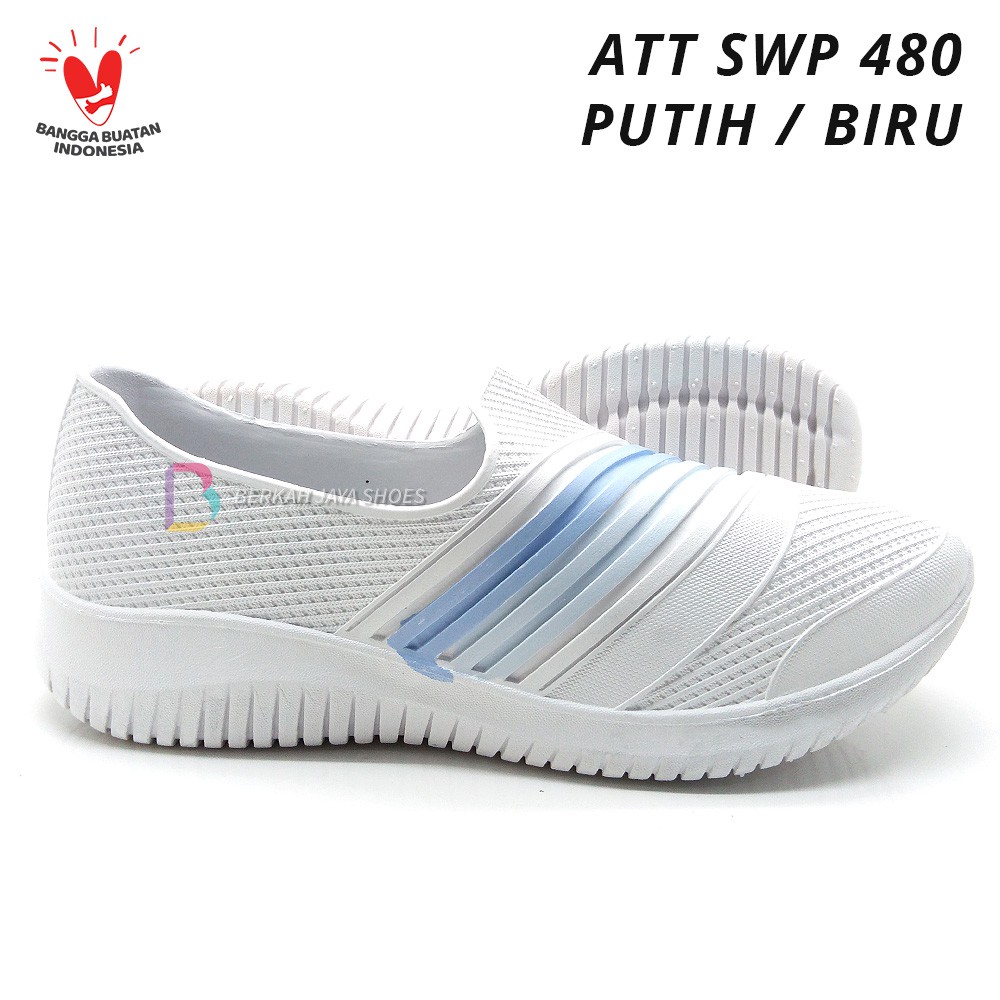 Sepatu Karet Wanita - Sepatu Slip On Karet Wanita ATT SWP 480 Putih - Anti Air &amp; Anti Slip