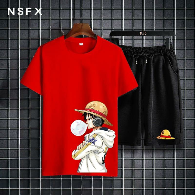 BISA COD/JHOSE/STELAN LUFFY PERMEN ONEPIECE/SET BAJU SAMA CELANA/UNISEX