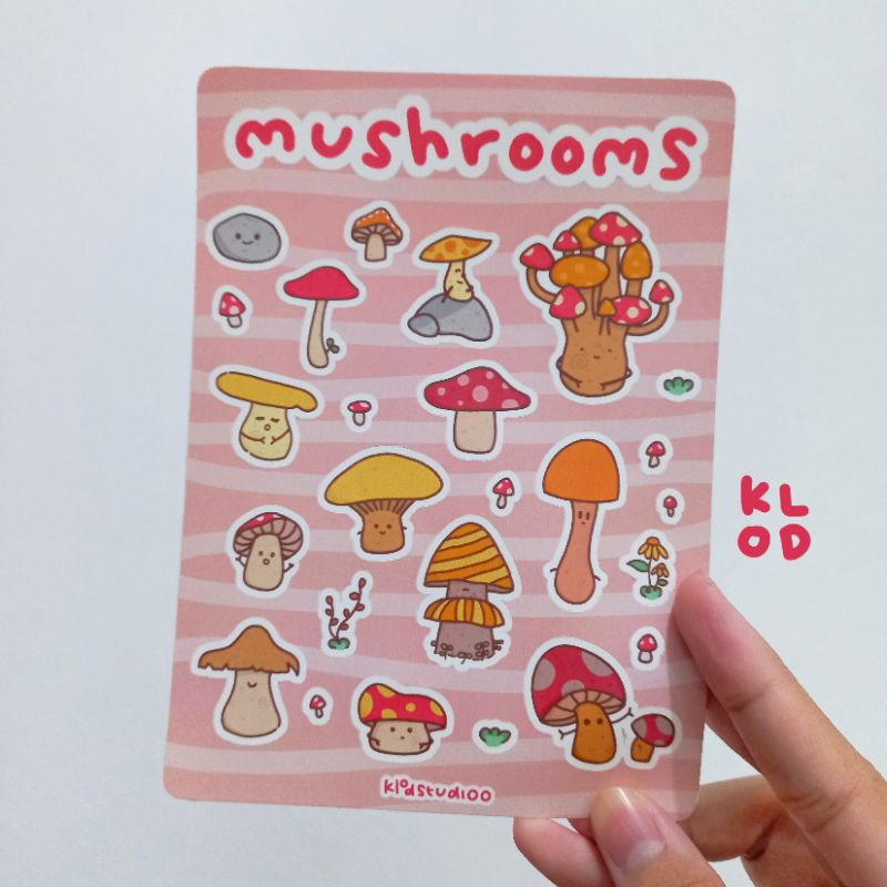 

Sticker sheet Mushrooms - by klodstudioo