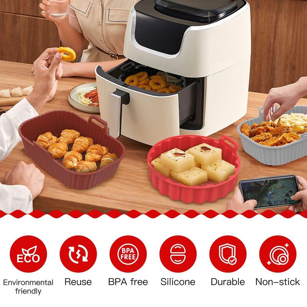 R-FLOWER Panci Silikon Bulat Lembut Masak Reusable Pizza Plate Baking Basket