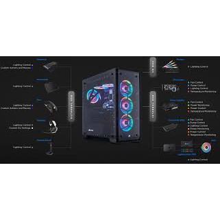 ABKONCORE MIRROR 3 SIDE TEMPERED GLASS PREMIUM GAMING CASE with 3 Fan