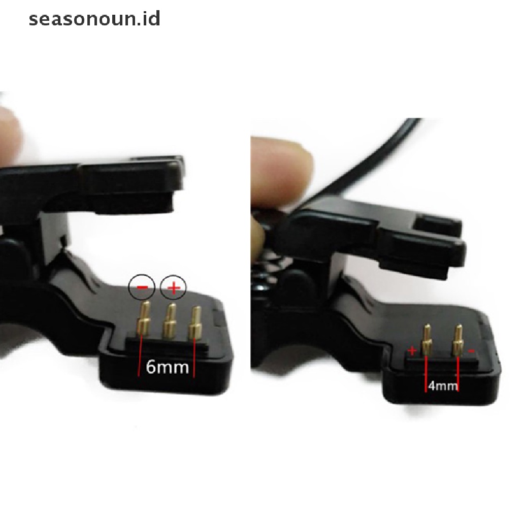 (seasonoun) Klip Kabel Charger USB Universal 2 / 3 Pin Space 4 / 6MM Untuk Smartwatch