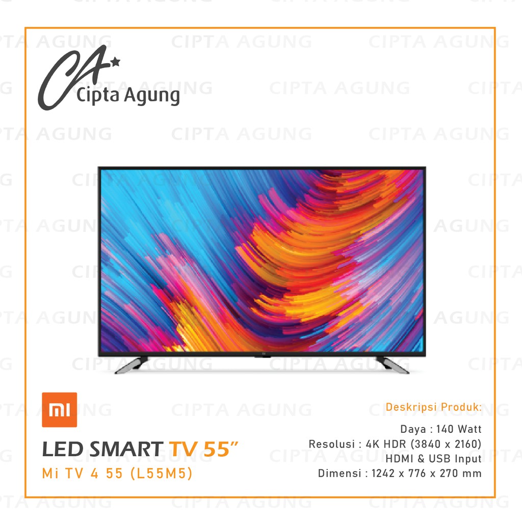 LED SMART TV ANDROID 55" XIAOMI MI TV 4 55 INCH 4K HDR LED TV L55M5