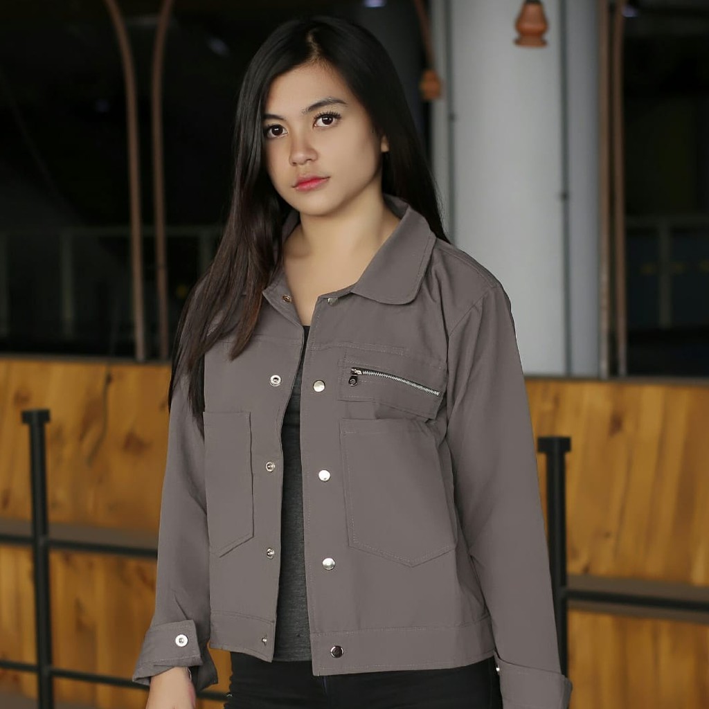 Public - Polan Jaket - Jaket Pocket Zippy Wanita