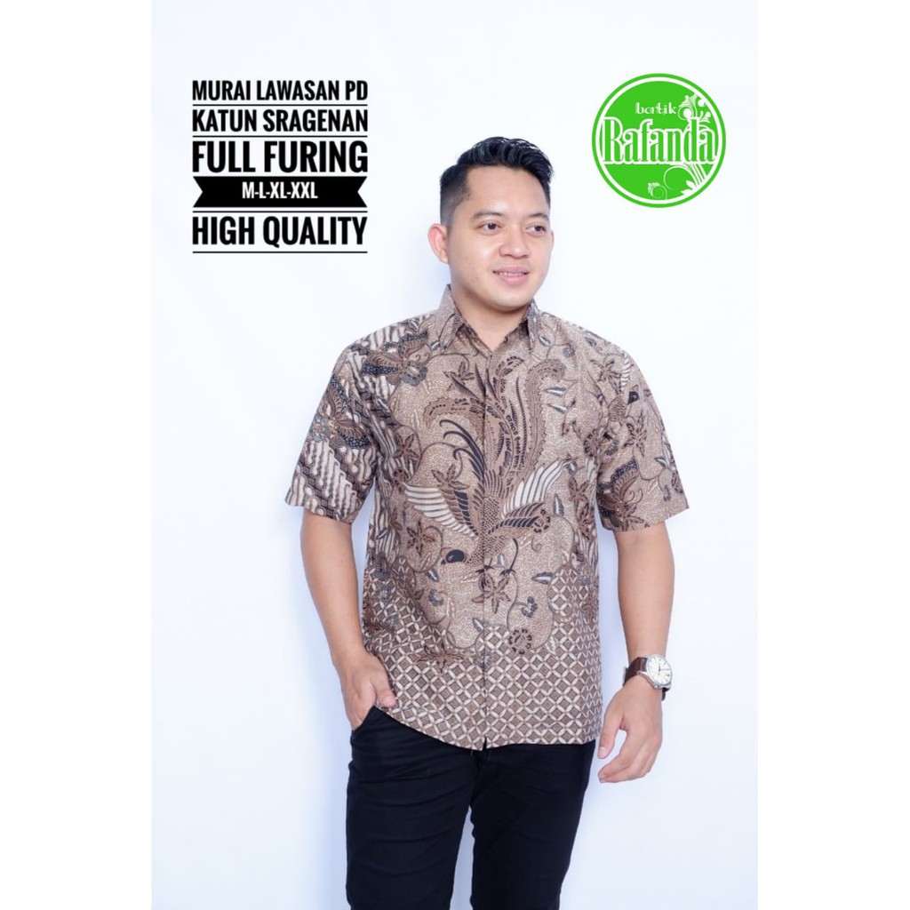 MURAI LAWASAN RAFANDA BATIKSOLOAMANAH KEMEJA BAJU BATIK PRIA SOLO LENGAN PENDEK PANJANG LAPIS FURING ATASAN BATIK PREMIUM MODERN KATUN HALUS TRESNO KARISMA MERAH ALBANI MAHKOTA BUNGA SATRIO SAE PRAKARYA NAGA BIRU BRAHMANA BIRU PROBOSETO ARESHA MAHKOTA
