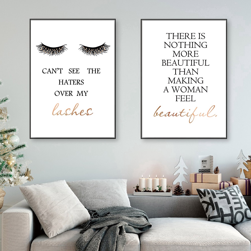 Eyelashes Posters And Prints Abstract Canvas Art Print Fashion Girl Quotes Canvas Painting Poster Wall Pictures Shopee Indonesia