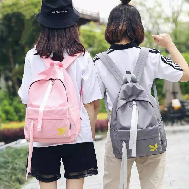 Durable backpack tas ransel Ransel Hitam Kanvas Pria Wanita Tas Punggung Sekolah Pelajar Perguruan Tinggi untuk Remaja Ransel Kasual Mochila Ransel Harian Travel