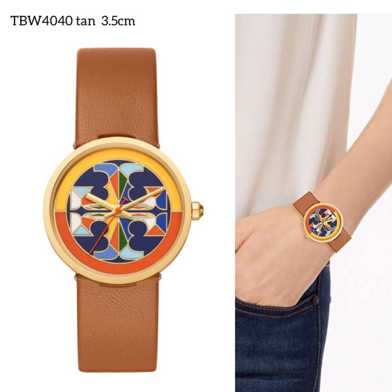 jam tory burch leather watch tbw4040 brown