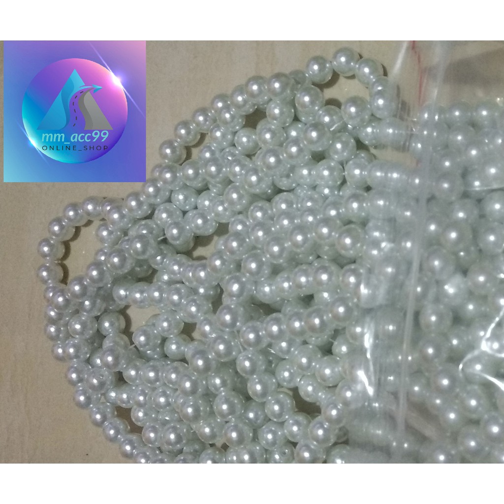 ISI 100 PCS MOTE MUTIARA 8MM - MOTE MUTIARA BERAT