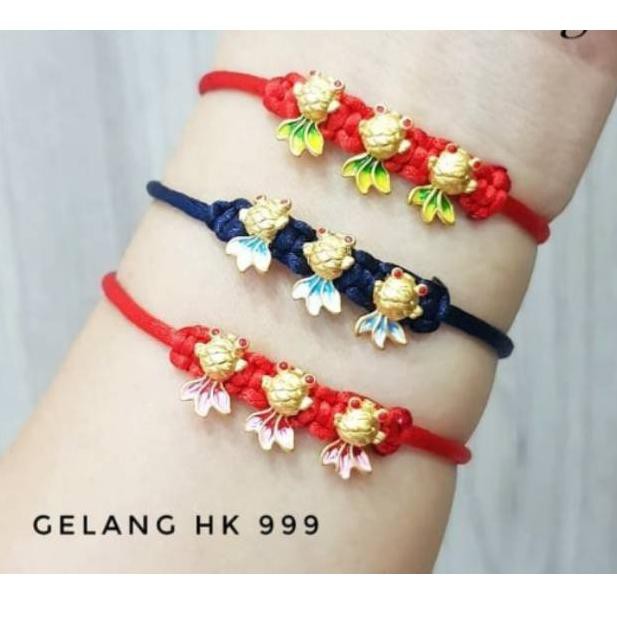 Gelang Emas Hongkong Hk 24karat 999 Ikan Rejeki Cat Warna Original Emas Kode Z306 Shopee Indonesia