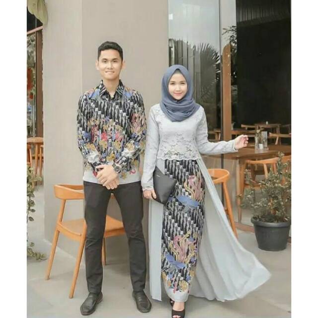 Maura couple - kebaya modern batik couple sarimbit batik gamis brukat baju pesta butik akt.shoop