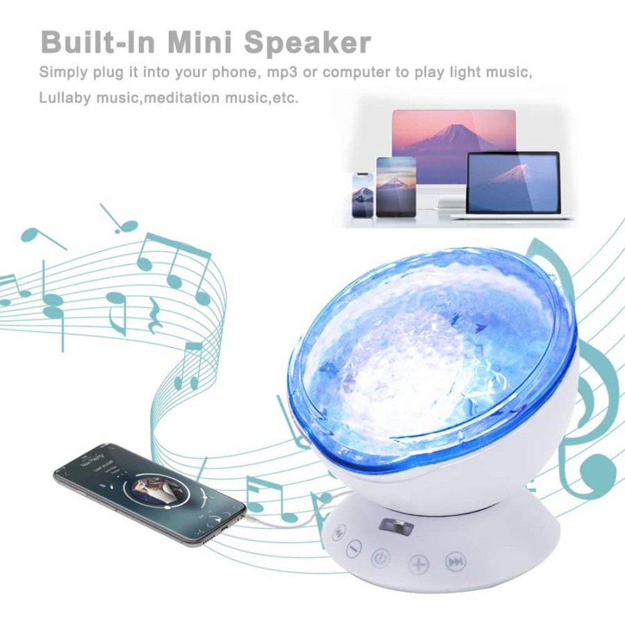 Ocean Waves Projector Lampu Tidur Proyektor Lampu Hias With Speaker