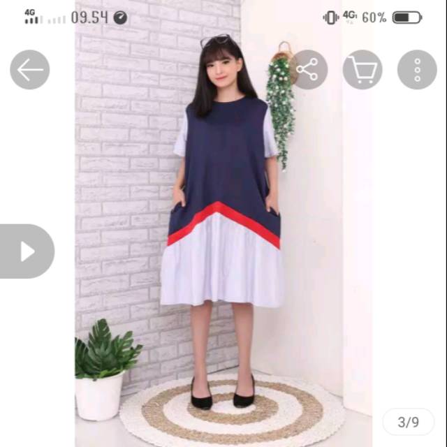 Preloved dress isuka fasion navy