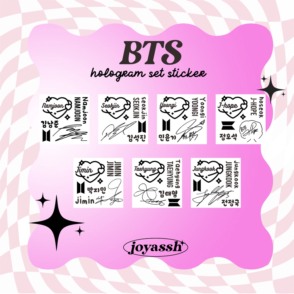 B T S hologram set sticker