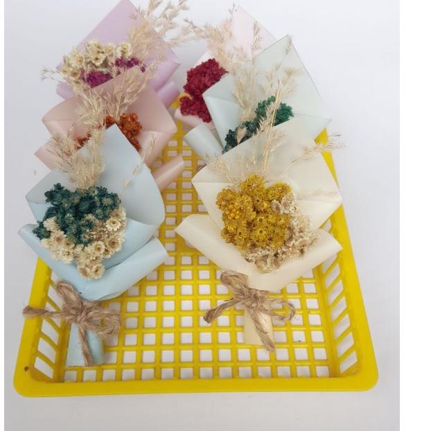 READY Cuci Gudang... BISA COD | bouquet mini | bouquet dried flower | bucket hampers | bucket mahar 