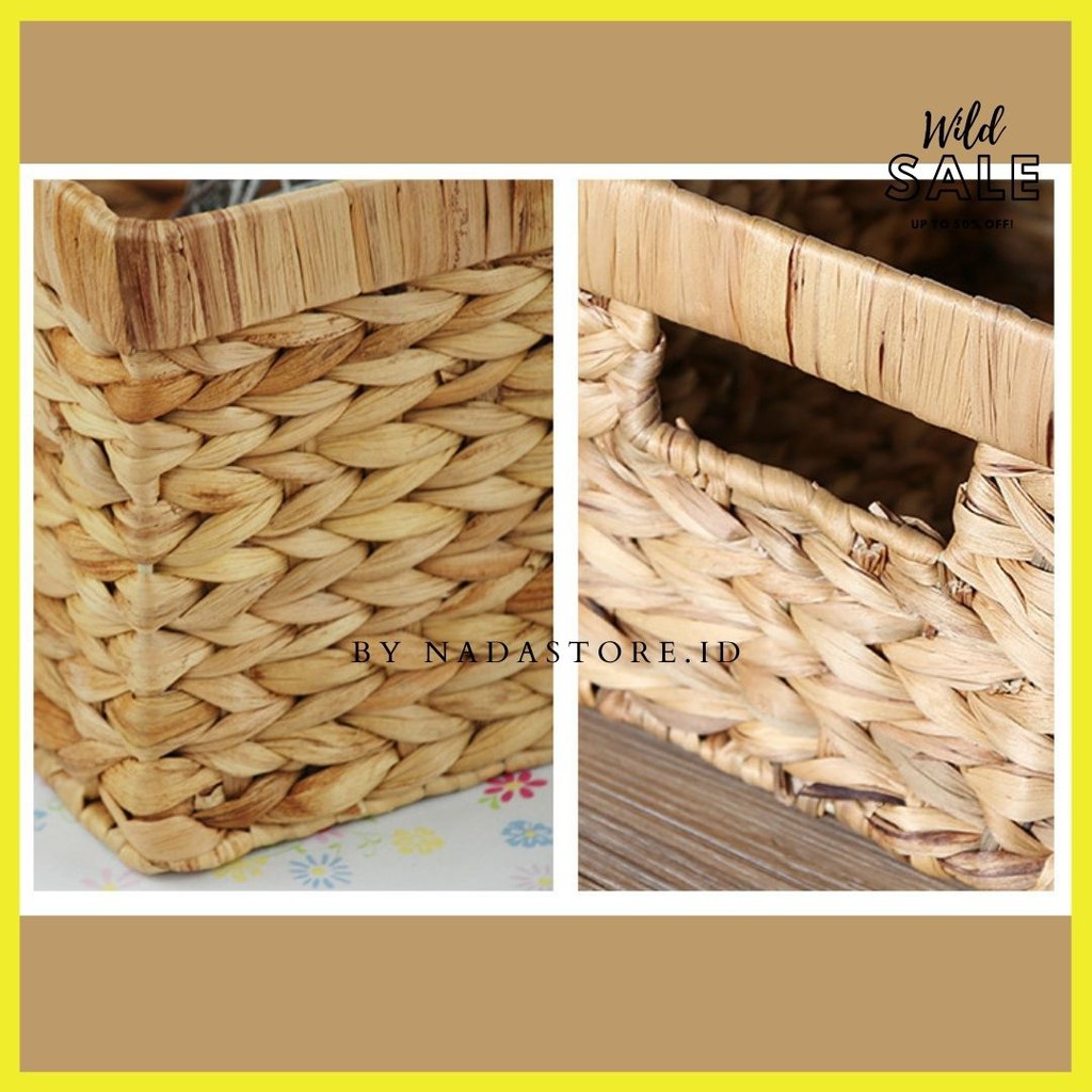 NADASTORE - kotak penyimpanan / keranjang / basket / keranjang anyaman enceng gondok Storage Baskets