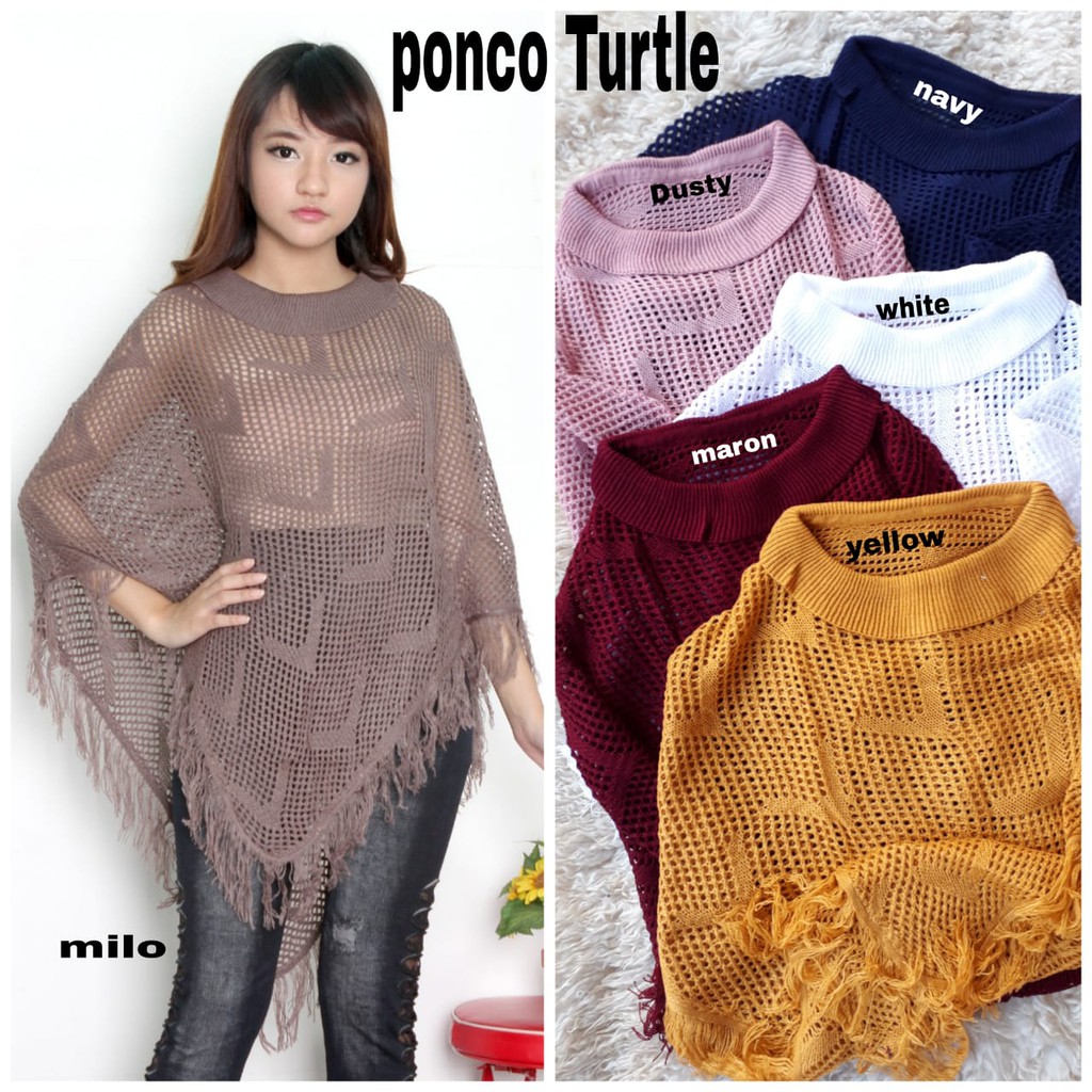 [Ponco turtle RO] blouse wanita rajut varian warna