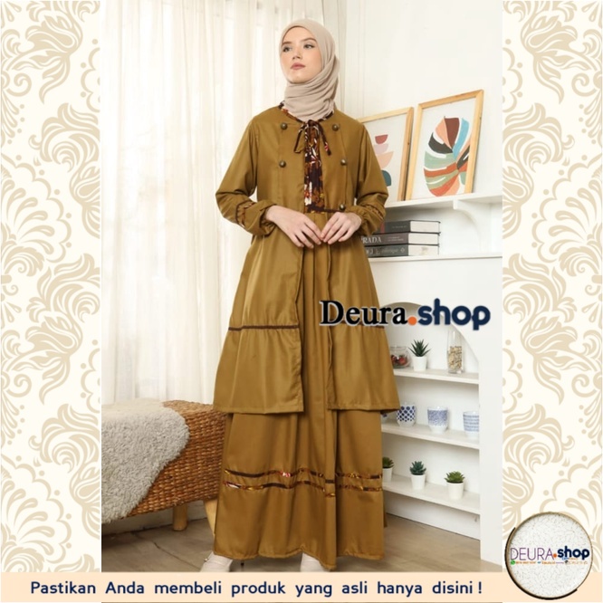 Gamis Inner Outer Deura D282 / Gamis Deura Terbaru / Gamis Remaja Kekinian / Gamis Wanita