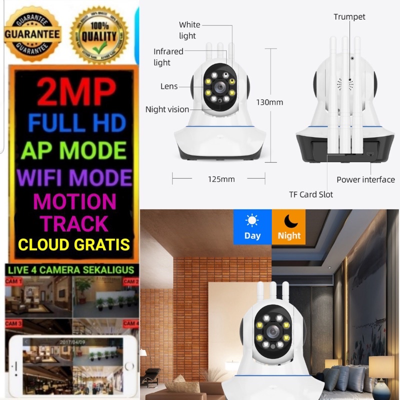 NEW V380 Ip Camera 2MP 1080p Full HD Wireless Wifi Mode AP Mode P2P Cctv Wireless