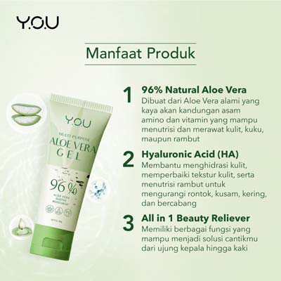 YOU Daily Skin Goods Multi Purpose Aloe Vera 96% 60g_Lynn Design