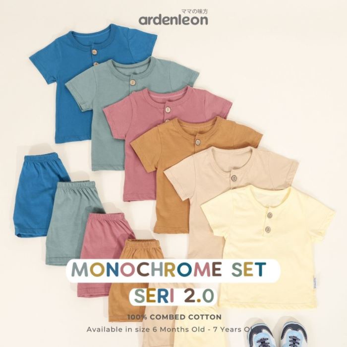 ARDENLEON Monochrome Set 2.0 New Colour / Setelan Baju Bayi dan Anak Warna Baru (Unisex)