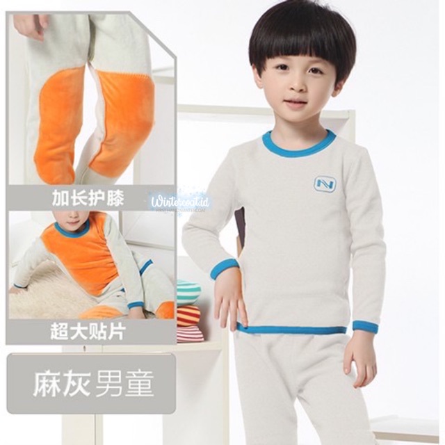 longjohn anak perempuan laki laki musim dingin winter long john kids thermal underwear dalaman hangat import