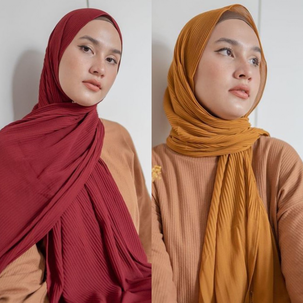 [𝐂𝐫𝐨𝐜𝐮𝐬] (180 * 60cm) Pashmina Plisket Ceruty Baby Doll / Pasmina Pleated Hijab Kerudung-5