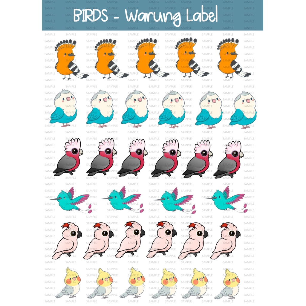 

Sticker birds - sticker burung - sticker deco - sticker lucu - sticker anak - bullet jurnal - bujo