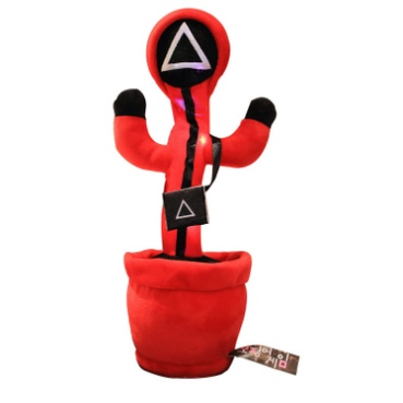 Mainan Boneka kaktus Squid Game Elektrik Lampu LED mainan Squid game Dancing Toy joget [READY STOCK]